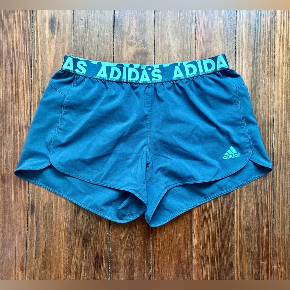 Adidas Blue Athletic Running Shorts with Elastic Waistband